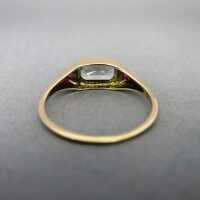 Antiker Damen Ring in Gold Aquamarin Rubine
