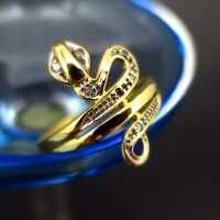 Antiker Damen Schlangenring in Gold besetzt mit Brillanten sehr schöne Arbeit
