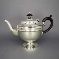 Late Art Deco silver tea pot Bennett London