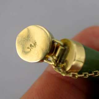Art Deco Armband in Gold mit grüner Jade