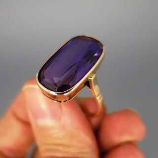 Gold ring with a huge amethyst Russia