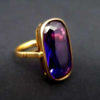 Gold ring with a huge amethyst Russia