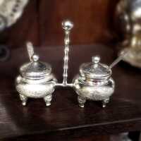 Antike Jugendstil Silber Salz Menage Vietnam