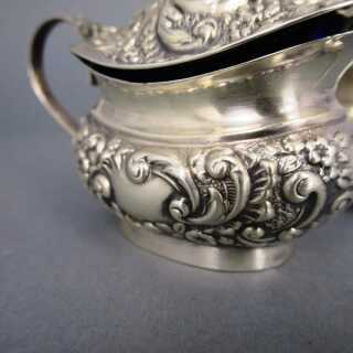 Antike Gewürzschalen in Silber und Kobaltglas