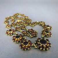 Elegantes vintage Damen Collier mit tiefroten böhmischen Granatsteinen in Gold