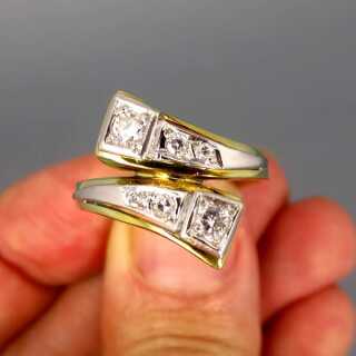 Diamond gold ring in Art Deco style