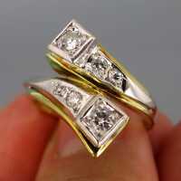 Gold und Brillanten Ring Art Deco Stil