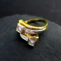Gold und Brillanten Ring Art Deco Stil