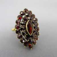 Navettenförmiger vintage Damen Ring in Gold mit...