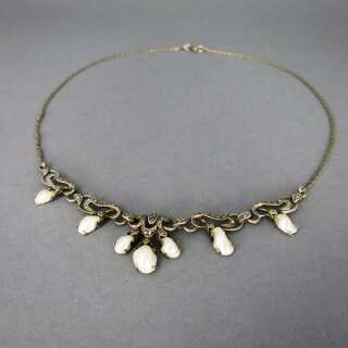 Art Deco Silber Collier Barocke Perlen
