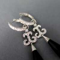 Art Deco Ohrringe mit Onyx und Diamanten