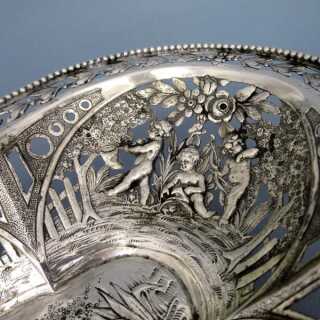 Antike durchbrochene Silberschale Hanau