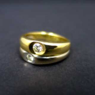Schöner zweifarbiger vintage Damen Ring zweifarbiges Gold mit zwei  Brillanten