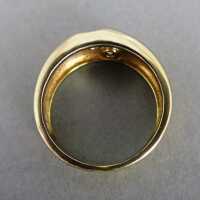 Schöner zweifarbiger vintage Damen Ring aus Gold mit zwei Brillanten