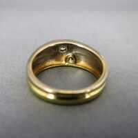 Schöner zweifarbiger vintage Damen Ring aus Gold mit zwei Brillanten