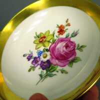 KPM Berlin porcelain bowl flowers and gold