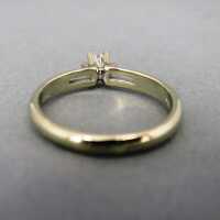 Eleganter abstrakter Damen Solitär Brillant Ring in Weißgold vintage Schmuck