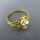 Wunderschöner vintage Damen Ring in Gold mit großem Aquamarin und Blattdekor