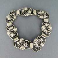 Art Deco Silber Armband Blütendekor Carl Johan Augus...