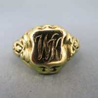 Jugendstilschmuck in Gold - Annodazumal Antikschmuck: Jugendstil Siegel Ring in Gold kaufen