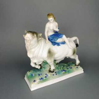 Porcelain figure Europe sittin on bull Ens