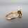 Zweifarbiger abstrakter Damen Gold Ring mit schönen Brillanten Russland vintage