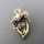 Antique victorian gold and silver ladys brooch with old cut diamonds and pearl