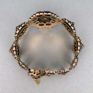 Prächtiges antikes Damen Armband mit Granatsteinen aus Frankreich