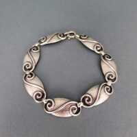 Modernist ladys silver link bracelet made by WMF spiral...