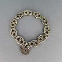Glieder-Armband in Silber Vorhängeschlioss vintage Damen Trachtenschmuck