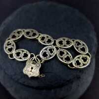 Glieder-Armband in Silber Vorhängeschlioss vintage Damen Trachtenschmuck