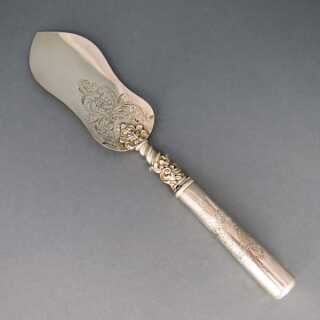Antiker Tortenheber Frankreich Niederlande 1865 Silber verziert Akanthus Minerva
