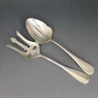Antique serving cutlery fork spoon silver Lazarus Jacob Posen Frankfurt 1880 Germany