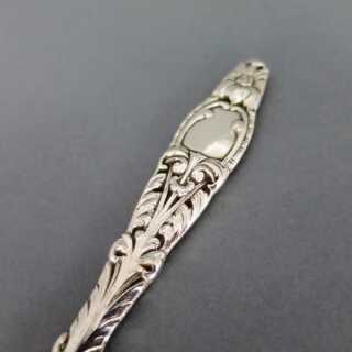 Antiker Vorlegelöffel Silber Norwegen N. M. Thune Oslo floral Jugendstil Handarbeit