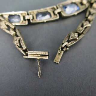 Art Deco Armband Silber blauer Spinell Schmuck vintage