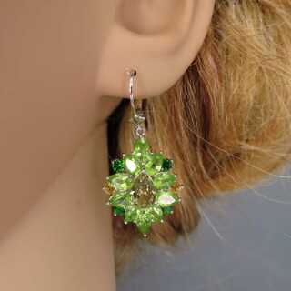 Silber Ohrringe mit Peridot und Citrin gelb grün frisches Design