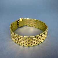Prächtiges massives Armband in Gold Manschette geflochten