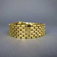 Prächtiges massives Armband in Gold Manschette geflochten