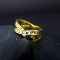 Moderner massiver Gold Ring mit Brillanten elegantes Design Annodazumal Celle