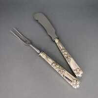 Rare antique silver serving cutlery Art Nouveau Pausch...