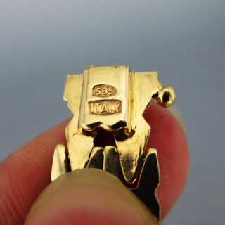 Breites Damen Gliederarmband in Gold Italien vintage Schmuck 