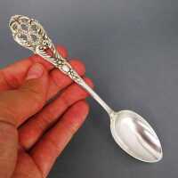 Antique set of 6 tea spoons late victorian silver open worked Germany about 1900