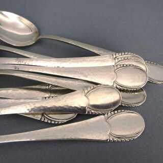 Set of 10 antique silver tea spoons late victorian Robbe Berking 1900 Germany