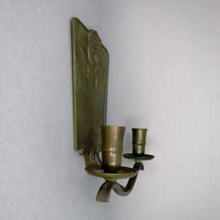 Art Deco wall two lights blaker in bronze hand made cast in Nyköping Sweden 1930 