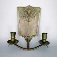 Art Deco Interieur - Annodazumal Antikschmuck: 2-flammiger Wandleuchter in Bronze kaufen