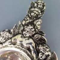 Antikes Teesieb Silber 13 Lot Putten Engel um 1860 Biedermeier selten Handarbeit