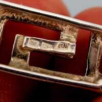 Elegantes Armband in Silber mit Mäander modernes Design Goldschmiedearbeit 