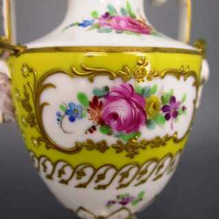 Porcelain urn-shaped decorative vase Thieme Potschappel Dresden hand painted