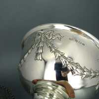 Beautiful antique silver rose bowl with flower garlands Mappin Webb Birmingham