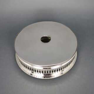 Round vintage food or pot warmer silver plated H.E.T. Sheffield England 